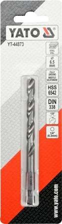 WIERTŁO DO METALU HSS 6542 6,5MM HEX YT-44873 YATO