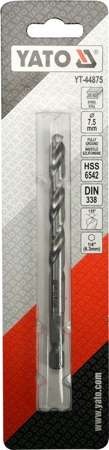 WIERTŁO DO METALU HSS 6542 7,5MM HEX YT-44875 YATO