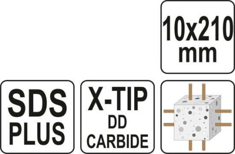 WIERTŁO SDS PLUS PREMIUM 10MM/210MM YT-41945 YATO