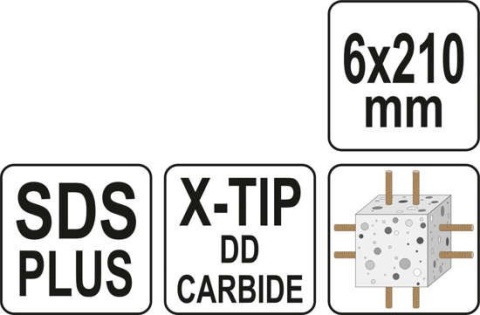 WIERTŁO SDS PLUS PREMIUM 6MM/210MM YT-41942 YATO