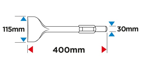 Dłuto HEX płaskie 115 x 400 mm
