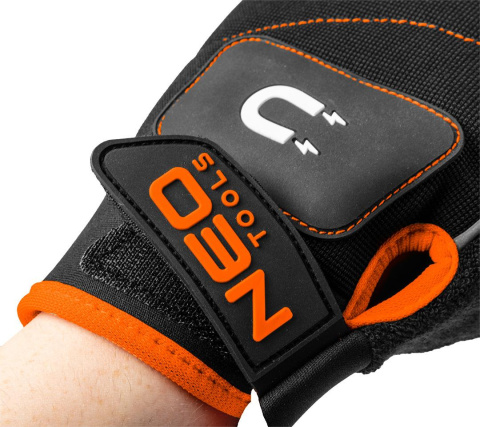 Rękawice robocze z magnesem, bez palców, rozmiar 10"