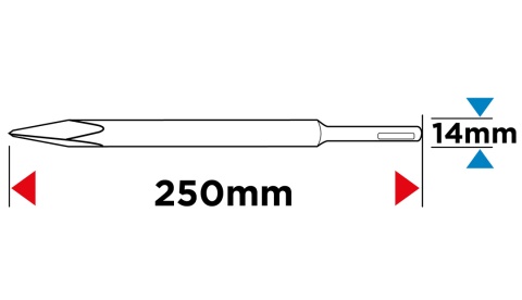 Szpicak SDS Plus rowkowy 14 x 250 mm