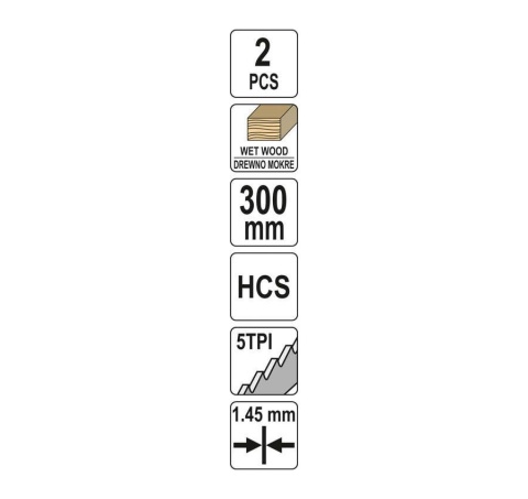 BRZESZCZOTY DO GAŁĘZI HCS300MM 5TPI 2SZT YT-33920