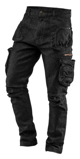 Spodnie robocze 5-kieszeniowe DENIM, czarne, L 81-233