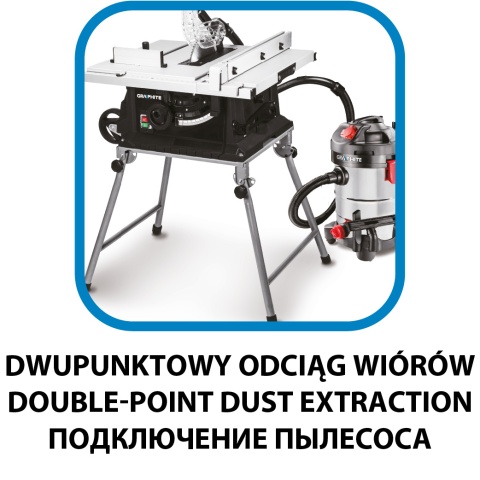 Pilarka stołowa 1600W, 254/30 mm, składany stół