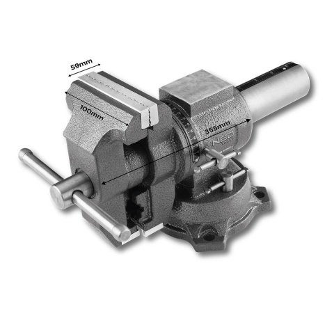 Imadło ślusarskie obrotowe 100 mm, 360stopni