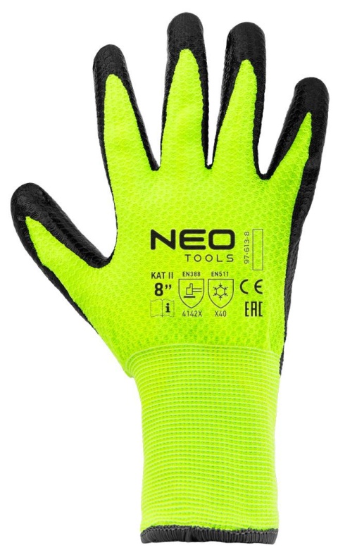 Rękawice robocze ocieplane 8", nylon powlekany lateks