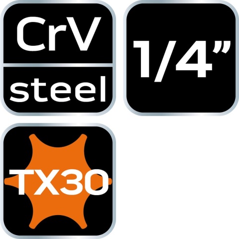 Końcówka TORX TX30 na nasadce 1/4", długa, 87 mm