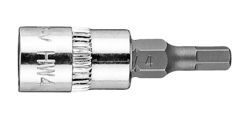 Końcówka sześciokątna H4 na nasadce 1/4", krótka 37