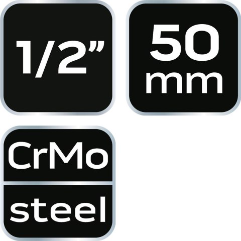 Przedłużka udarowa 1/2" 50 mm Przedłużka udarowa 1/2" 50 mm