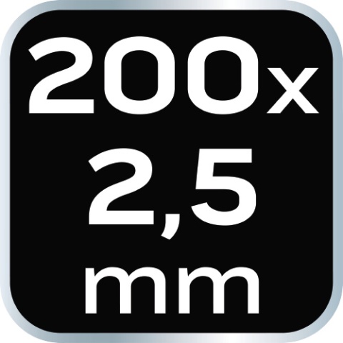 Opaski zaciskowe 2.5 x 200 mm, 100 szt., czarne