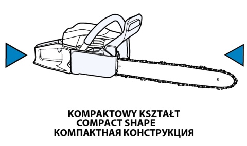 Pilarka łańcuchowa spalinowa 2kW (2.7KM), prowadnica 16"