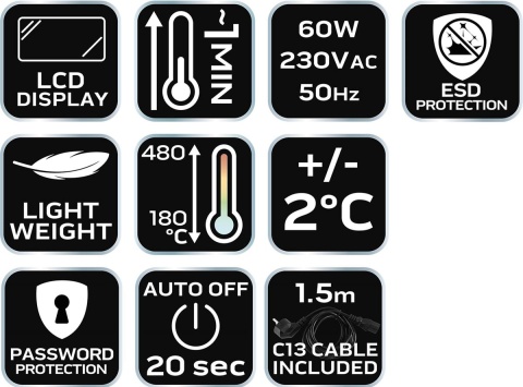 Stacja lutownicza SL1, 60W, 180-480 °C