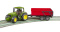 Traktor John Deere 6920 z czerwoną przyczepą