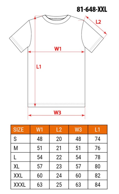 T-shirt czerwony, rozmiar XXL