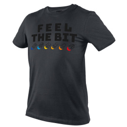 T-shirt z nadrukiem, FEEL THE BIT, rozmiar XL