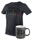 T-shirt z nadrukiem, FEEL THE BIT, rozmiar XL