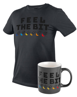 T-shirt z nadrukiem, FEEL THE BIT, rozmiar M