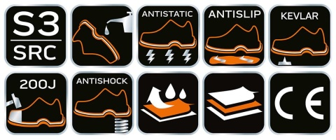 Trzewiki robocze S3 SRC, rozmiar 42